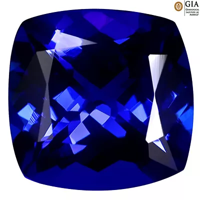 GIA Certified 8.39 Ct AAAA+ Cushion (13 X 13 Mm) Natural D'Block Tanzanite • $3034.99