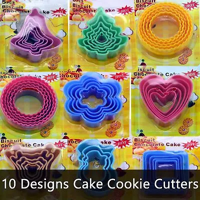 £3.99 • Buy Biscuit Cookie Pastry Cutters Round Heart Star Flower Tree Circle Reindeer
