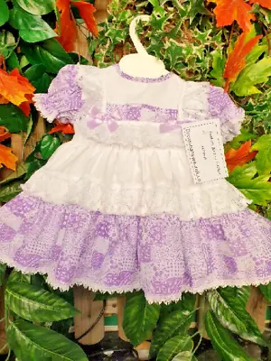 Dream Sale Baby Girls Sale 0-3 Months Lilac Patch Netted Dress • £10.99