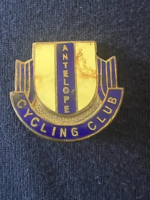 £9.99 • Buy Vintage ANTELOPE CYCLING CLUB Gold Tone & Enamel Pin Badge