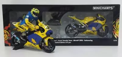 Model Moto 1:12 MINICHAMPS Yamaha YZR-M1 Valentino Rossi Motogp 2006 Diecast • $290.69