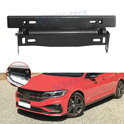 For VW Jetta Front Bumper Carbon Fiber Style License Plate Tag Bracket Holder • $14.94