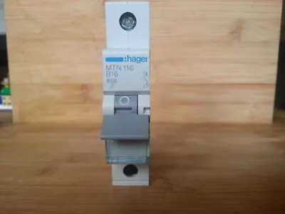 Hager MTN 116 MCB 16 Amp Single Pole 16A Circuit Breaker Fuse • £3.49