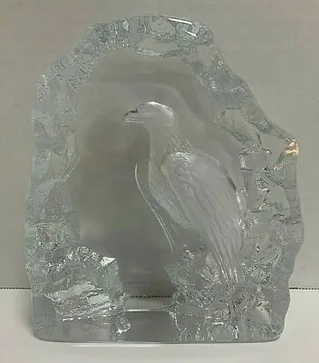 Mats Jonasson Crystal Bald Eagle Etched Paperweight / Sculpture • $85