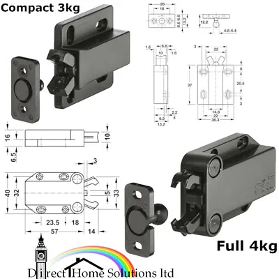 Hafele Pressure Catch For Screw Fixing Non-Magnetic 2 Or 3kg Full Or Compact • £14.99