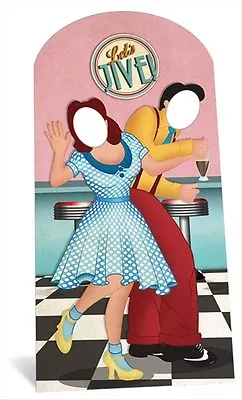 1950s Swing Dancers Lifesize CARDBOARD STAND-IN Cutout Standee Party Jive Dance • £39.99