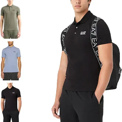 Emporio Armani EA7 Mens Polo Shirt Golf Sports Plain T Shirt Short Sleeve S-XL • £39.99