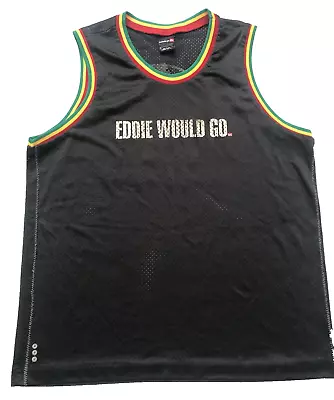 Pre-Owned Quiksilver Medium Tank Top Jersey Eddie Would Go Rasta Made In USA • $28.08