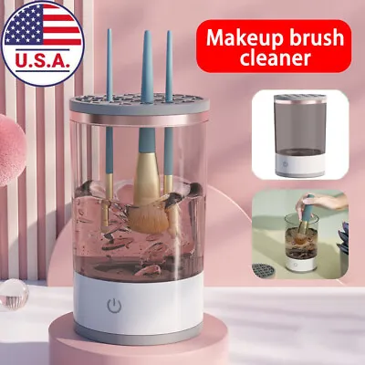 Automatic Brush Cleaner Electric Makeup Brush Cleaning Machine Fast Clean Dryer • $9.59