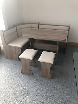 Kitchen Dining Corner Seating Bench Table 2 Stools With Storage • £399