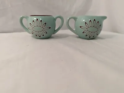 LENOX GORHAM MERRY GO ROUND POLLY PUT THE KETTLE ON Aqua Creamer Sugar Bowl MCM • $12.13