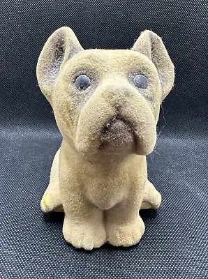 Vintage Flocked French Bull Dog Piggy Bank Puppy 5.5  Tall Hong Kong • $19.99