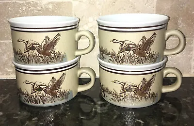 Vintage Otagiri? Coffee Soup Mugs Mallard Ducks Set Of Four~8 Oz. • $30