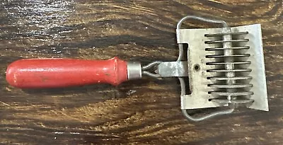 Antique Cutter Utensil Noddle Pasta Pastry Herb Red Wood Handle USA  • $10
