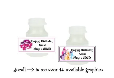 30 Personalized My Little Pony Birthday Mini Bubbles Label Wrappers • $3.25