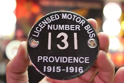 Delaware 1915-1916 Providence Motor Bus 131 Porcelain License Plate Metal Sign • $8.50