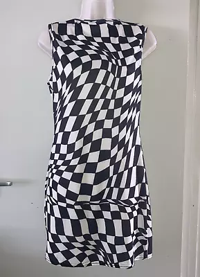 Misguided Black & Cream Check Party Dress  Size 14 Brand New Size 14 Petite New • £2.97