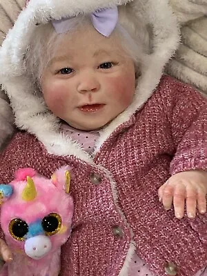 Sweet Reborn Baby GIRL Doll RHIANNON Was Playful Sage 4M Realborn COMPLETED Coa • $399.99