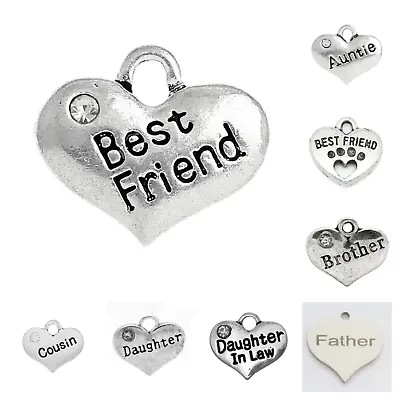 Family & Friends - Baby - Wedding  - Heart Charm X Pack Of 5  DISCONTINUED • £2.44