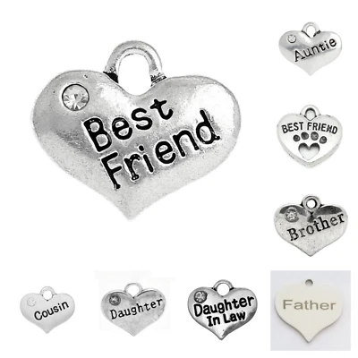 Family & Friends - Baby - Wedding - Special Day - Heart Charm X Pack Of 5 • £2.44