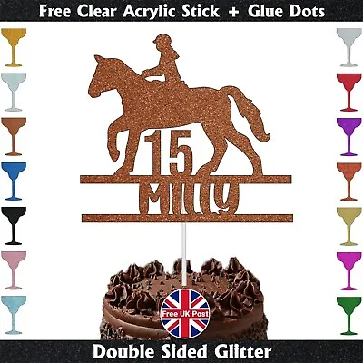 Personalised Horse Riding Cake Topper Horse Rider Girl Birthday Party Decor • £3.79