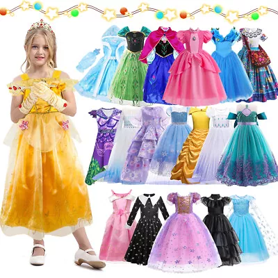 Kids Girls Princess Costume Fairytale Fancy Dress Up Frozen Elsa Anna Rapunzel • £13.99