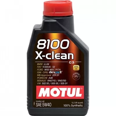 Motul 8100 X-Clean Full Synthetic Engine Oil (5W40 1 Liter)  102786 • $18