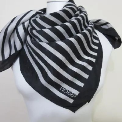 BLACK & WHITE - HOBBS Designer Silk Scarf 34“ Square ScarvesiLove 4561 • $16.99
