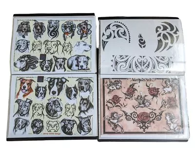 Tattoo Flash Design Sheets X70 A3 2 Folders Various Designs Dogs Tribal Crosses • £44.99