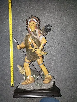 Collectable Native American Indian Resin Statue Good Condition • £15