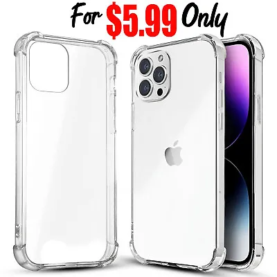 Clear Shockproof Bumper Back Case Cover For IPhone 15 14 13 12 11 Pro XS MAX XR • $4.79