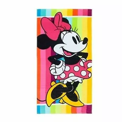 The BIG One Disney **MINNIE MOUSE** Vibrant Colors Kids Beach Towel 28X58 NWT • $12.48