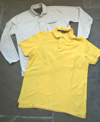 2 Polo Shirt Jumper Sweater Top Quality MAYER M&S Marks Spencer XL Yellow Beige • £6.70