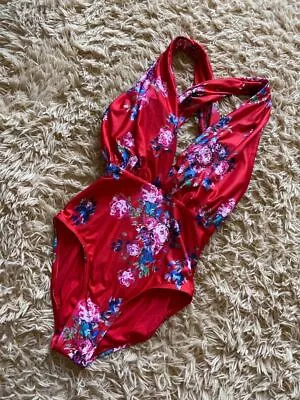 ModCloth The Lauren Women’s Red Floral One Piece Swim Suit Women’s Xs • $28