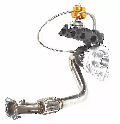 Turbocharger+Manifold+Pipe+Adj.Wastegate Fit 88-91 Honda CRX D15D16 T3/T4 • $350