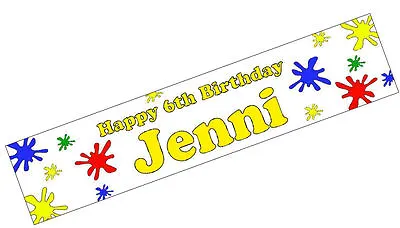 PERSONALISED BANNERS NAME AGE PHOTO BIRTHDAY PARTY Splat 7th 8th 9th Multi N1 • £5.35