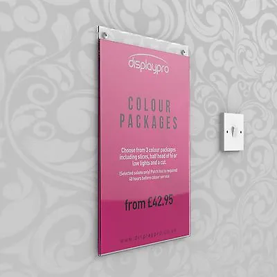 £7.09 • Buy Wall Poster Displays Menu Holder Leaflet Shop Sign Clear Acrylic & PVC