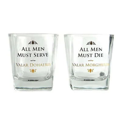 £17.95 • Buy Official Game Of Thrones All Men Set Of 2 Whisky Glasses Tumblers New & Boxed