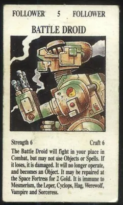 Battle Droid Timescape Card Talisman 2nd Edition Games Workshop • £2