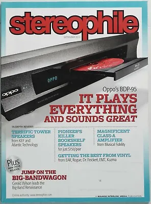 $9.37 • Buy Stereophile Magazine September 2011 Oppo BDP-95 Tower Speakers EAR EMT Kuzma