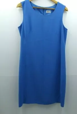 Women's Libra Blue Dress Size 12 Rear Zip Sleeveless Round Neck Lined • £8