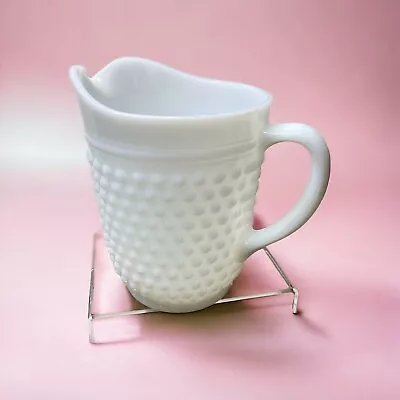 Vintage Hobnail Milk Glass Pitcher 1.25 Quart 8 Inch • $33.99