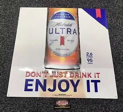 Michelob Ultra “Don’t Just Drink It Enjoy It” Bottle Metal Beer Sign 24x24” New • $56.95