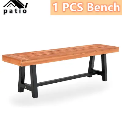 $128.99 • Buy Park Bench Garden Patio Furniture Yard Deck Wood Seat Wooden Home Outdoor Chair