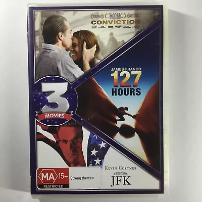 Kevin Costner 3 Movie Set: Conviction 127 Hours JFK (DVD Reg 4) • $9.75