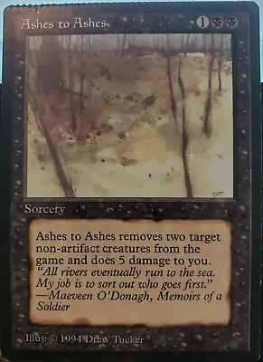 MTG MISPRINT CRIMP Ashes To Ashes The Dark • $19.95