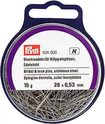 Prym Bridal & Lace Pins Stainless Steel 26mm X 15g Tub - 024500 • £5.95