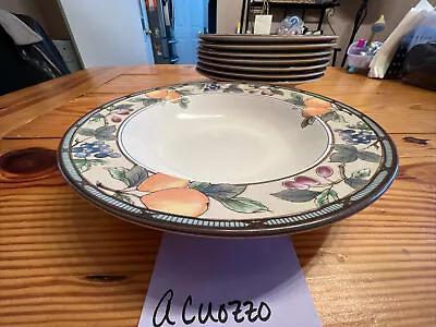 9-3/8  Mikasa Intaglio Garden Harvest CAC29 Rimmed Soup/Salad Bowl LOOKS UNUSED • $13.99