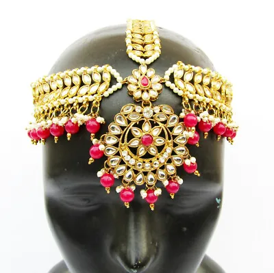 Matha Patti Head Jewellery Kundan Hijab Decoration Head Tikka Indian Ethnic Wear • $28.89