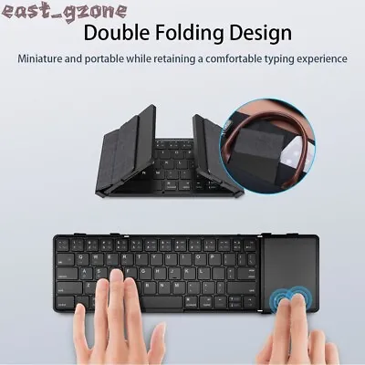 Portable Foldable Mute Wireless Mini Bluetooth Travel Keyboard With Touchpad • $43.85